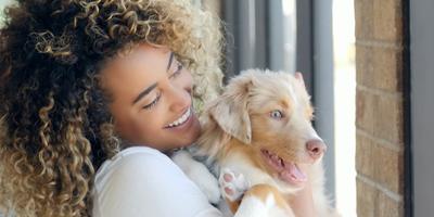 Owner and her puppy