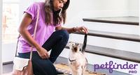 woman with cat, Petfinder Pro logo