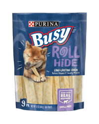 busy rollhide dog treats