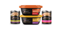 A group of containers of Pro Plan wet Dog food