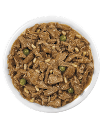 Bowl of wet turkey dog food