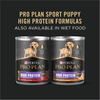 Pro Plan Sport Puppy High Protein Formulas, also available in wet food