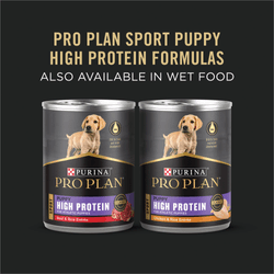 Pro Plan Sport Puppy High Protein Formulas, also available in wet food