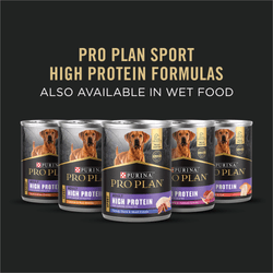 Pro Plan Sport High Protein Formulas, also available in wet food