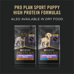 Pro Plan Sport Puppy High Protein Formulas, also available in dry food