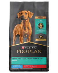 purina pro plan large breed beef puppy food bag